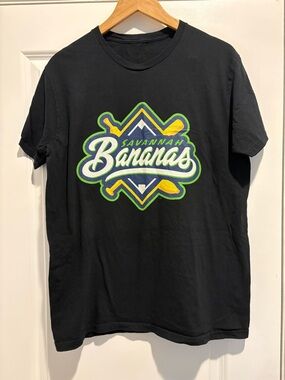 Unisex L Savannah Bananas Black Graphic Logo T-Shirt